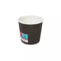 Gobelets boissons chaudes double paroi ondulé noir 120ml (8C)